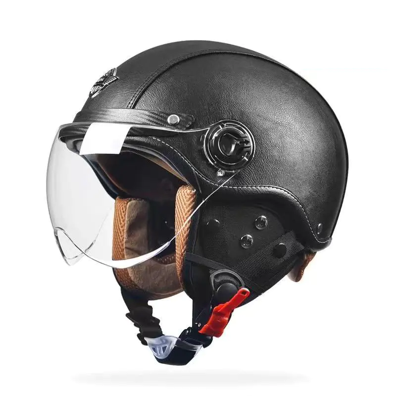 FG02 Cască de motocicletă retro cu jumătate de față certificată pentru siguranță Cască de motocross ABS