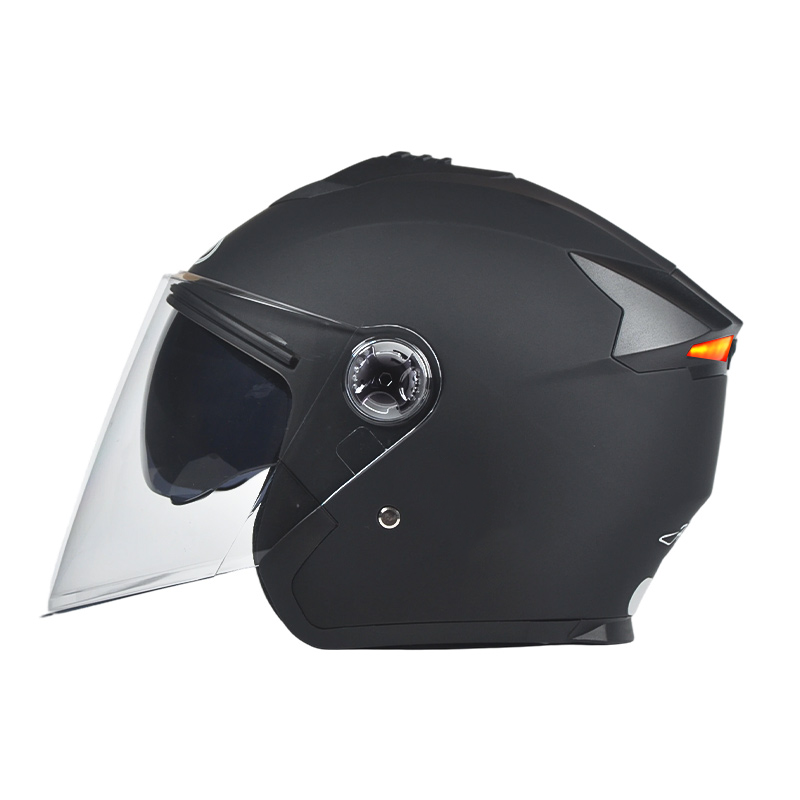666 LED Lampă spate de siguranță Cască de motocicletă deschisă Cască cu viziere duble